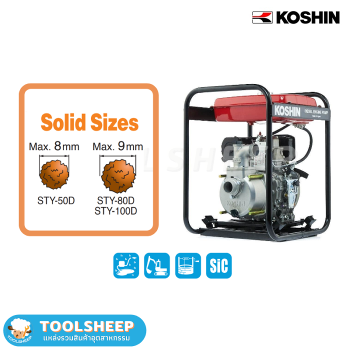 เครื่องสูบน้ำ ปั๊มน้ำติดเครื่องยนต์ Koshin STY-D